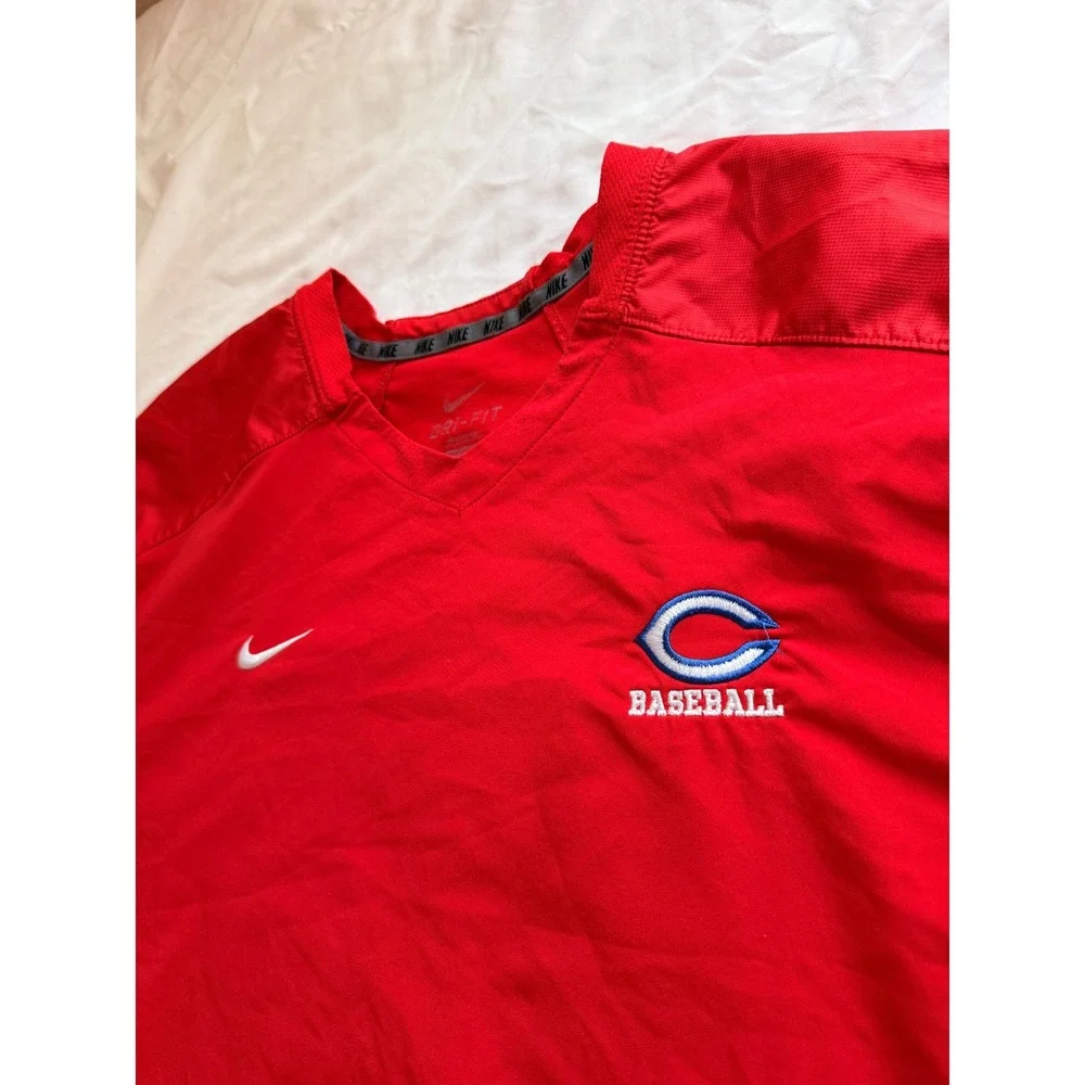 Nike Cincinnati reds Baseball Dri-FIT Red Windshirt Pullover V-Neck Mens XL